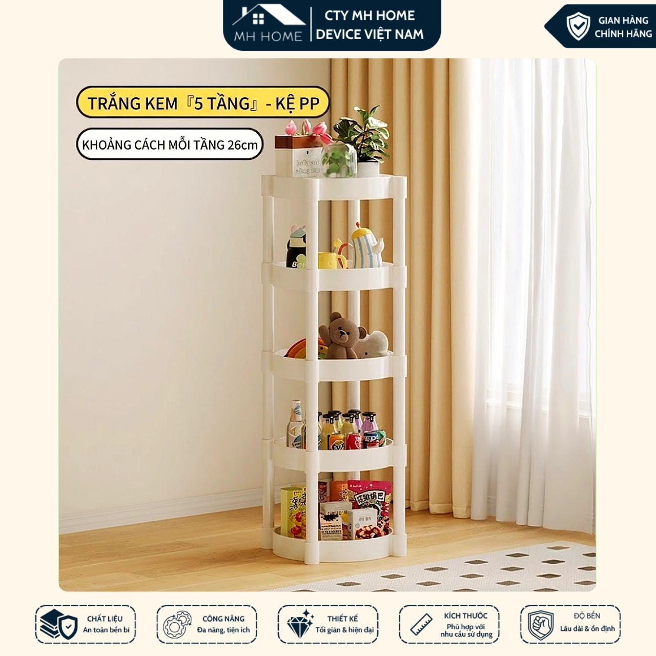 Kệ Để Đồ Đa Năng Có Bánh Xe Xoay 360° - Kệ Nhựa Nhiều Tầng Tiện Dụng Cho Nhà Bếp, Nhà Tắm, Phòng Ngủ